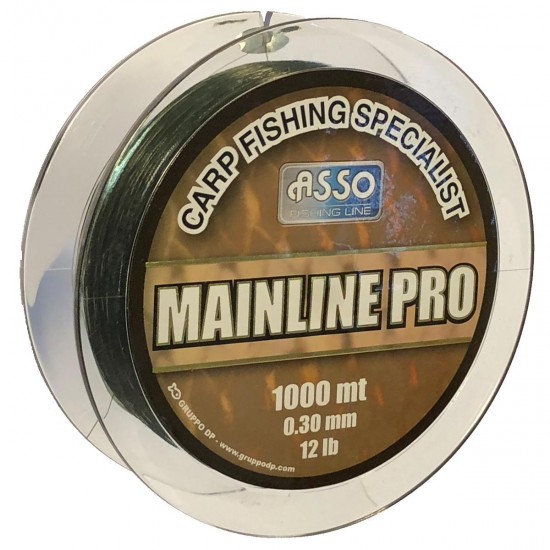 ASSO CARP MAINLINE PRO 1000m 0,35mm 10,3kg Sötétzöld Monofil Pontyozó Zsinór