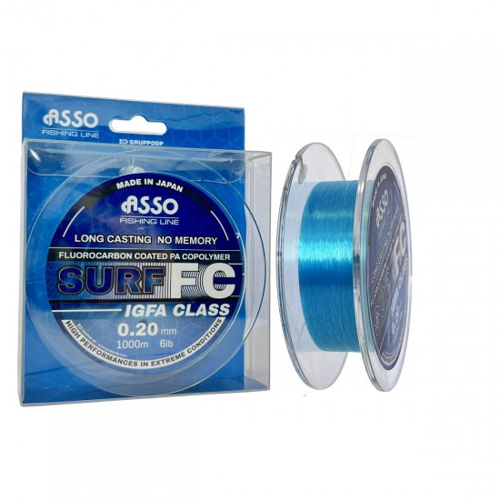 ASSO SURF Fluorocarbon Bevonattal 0,26mm 10lb 4,54kg 1000m